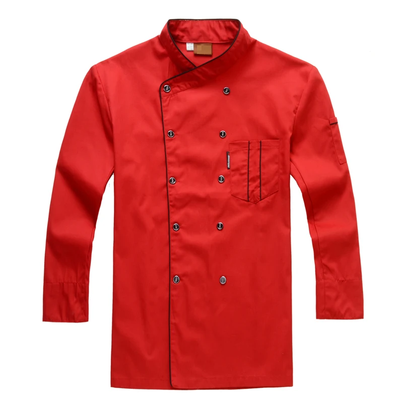 Новинка 2019 нейтральная куртка шеф-повара с длинным рукавом 3 цвета для черная