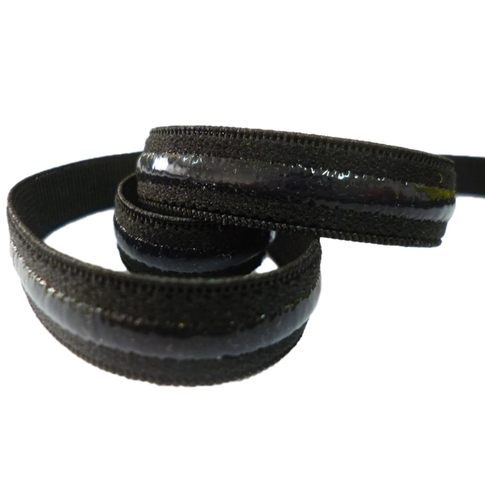 Черно белая силиконовая эластичная тесьма для поделок и шитья 12 мм|gripper elastic|sewing