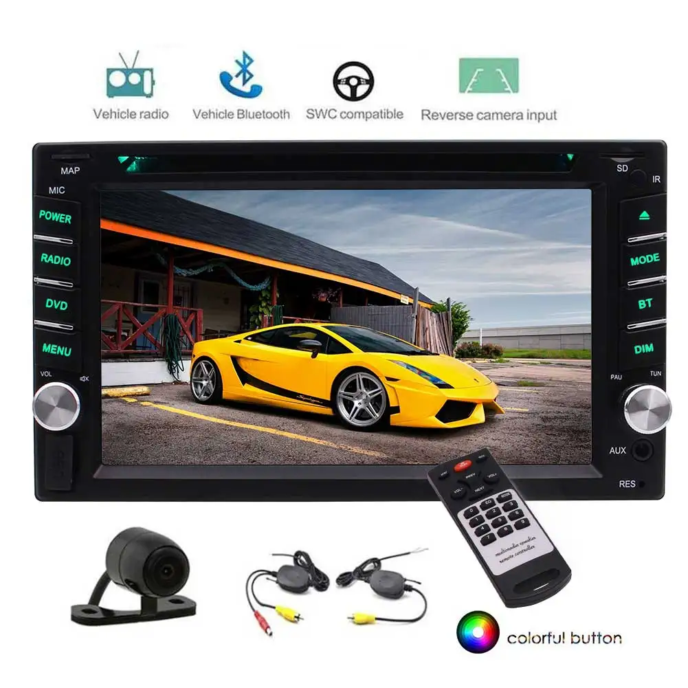 Автомобильный DVD плеер 2 Din 6 дюйма сенсорный экран стерео FM AM USB SD Bluetooth