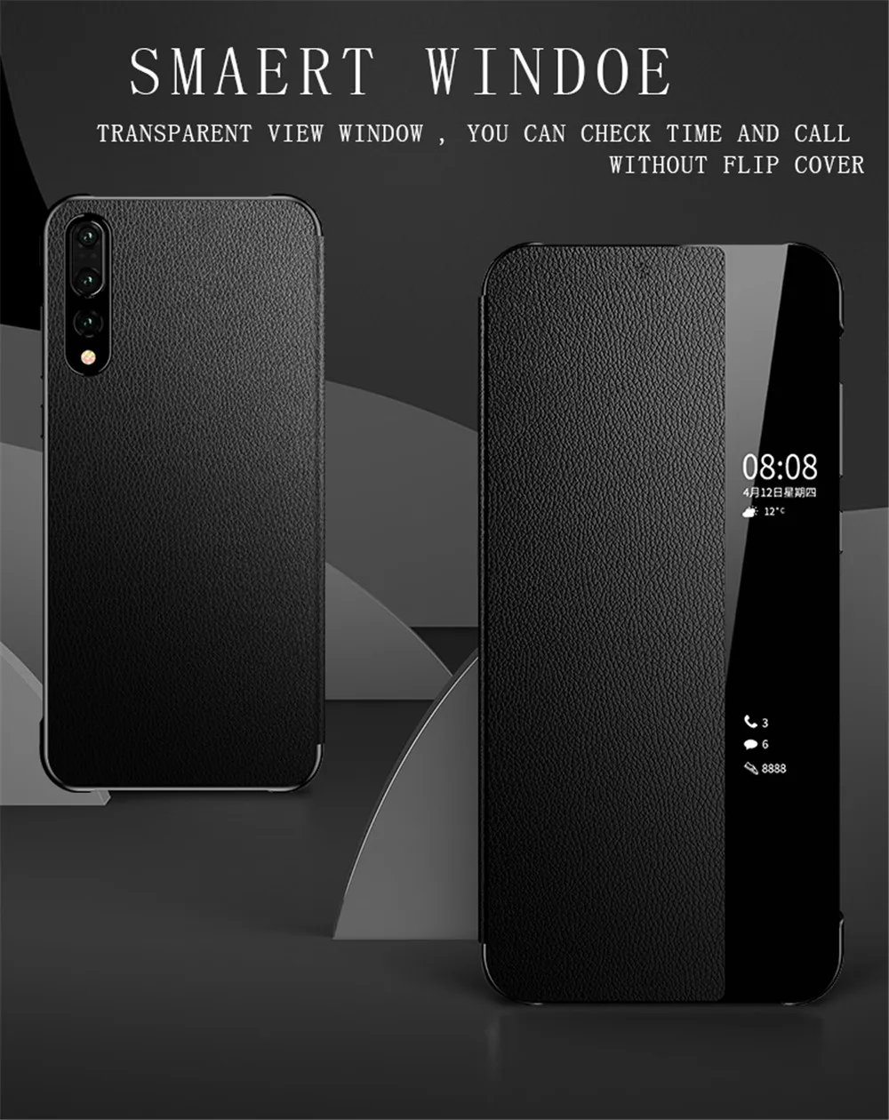 Чехол-книжка из натуральной кожи для huawei P20, Роскошный чехол для huawei P20 pro, чехол Smart touch, с прозрачным окошком, чехол P20pro