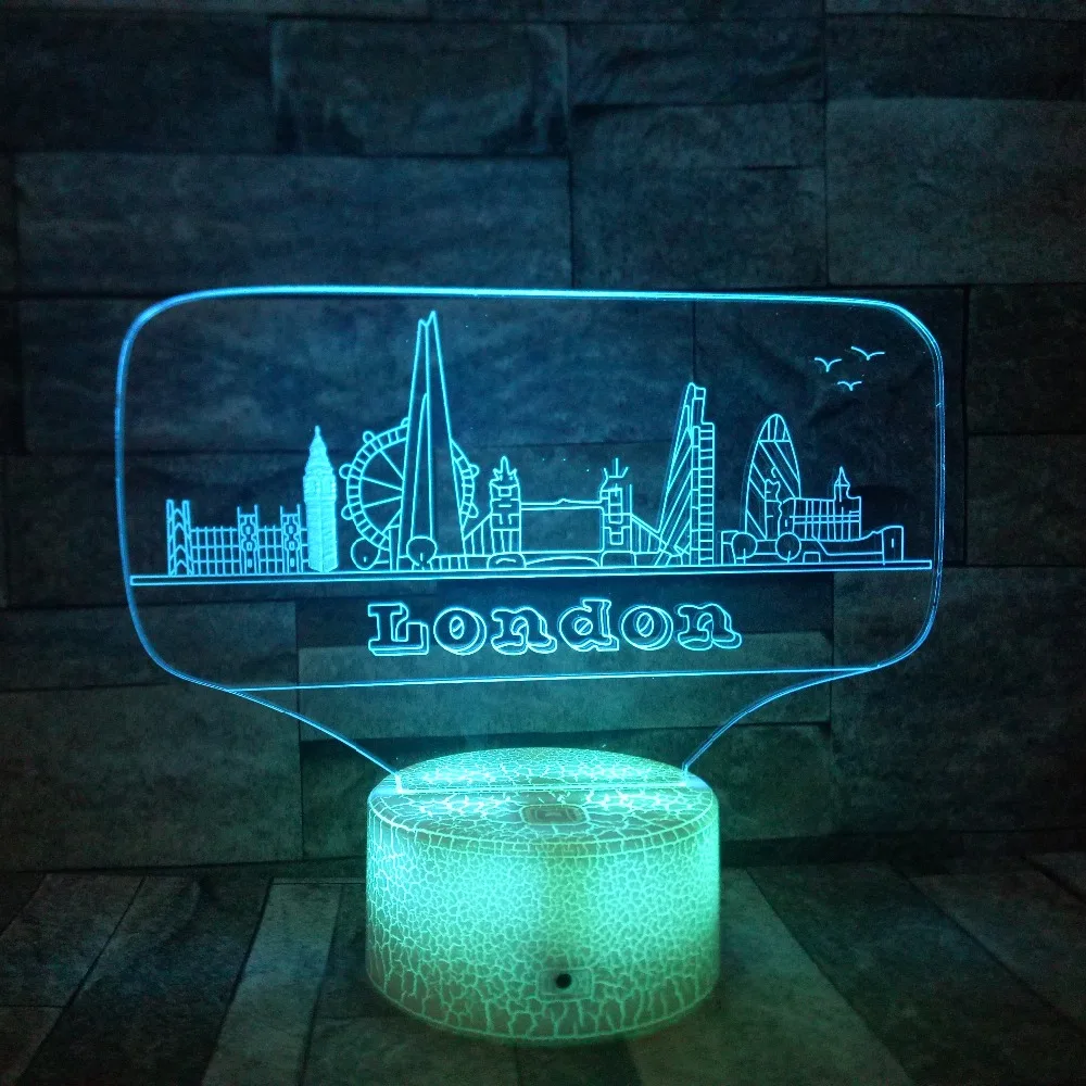 

London Building 3D LED Night Light 7 Color Changing Table Lamp Home Party Desk Decor Kids Birthday Gift