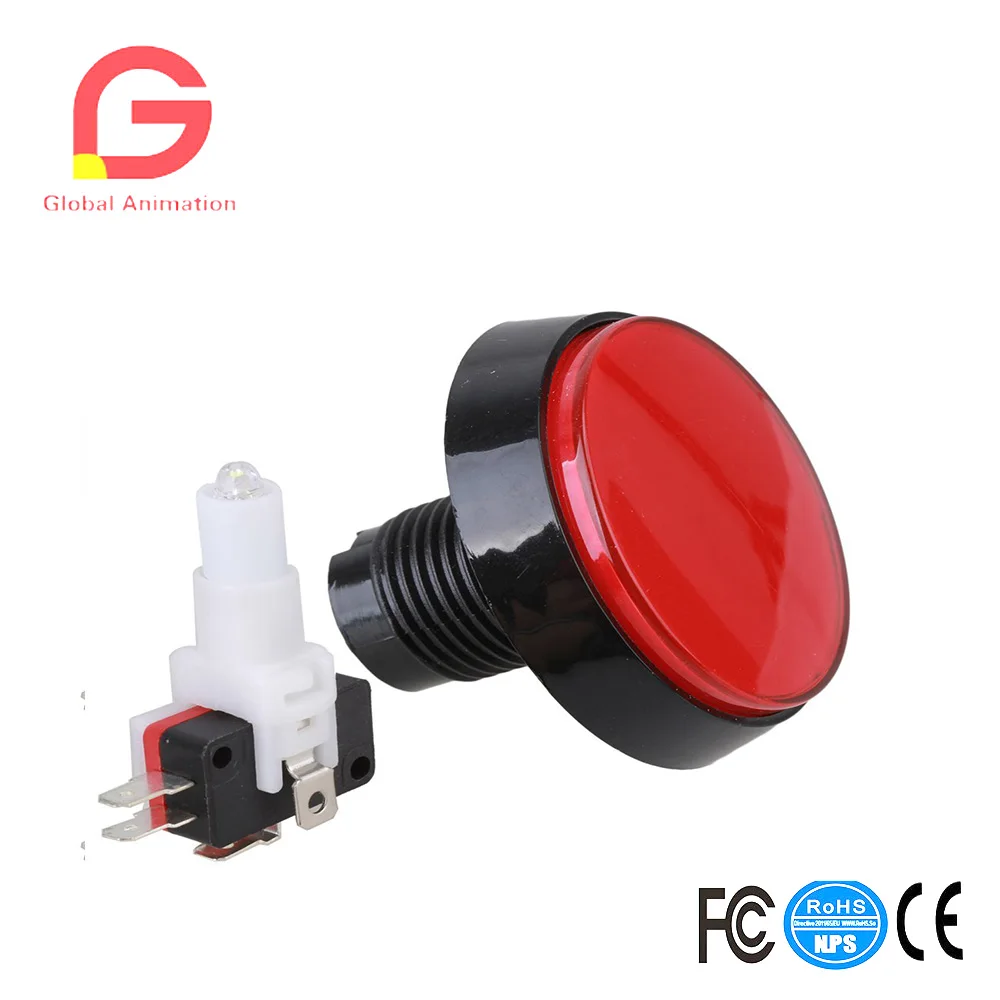 Большой круглый микропереключатель 60 мм с светло зеленым сбросом несколько