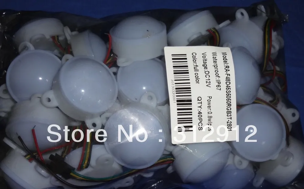 45 мм диаметр DC12V milky cover WS2801 пиксельный модуль 3 шт. светодиодов внутри 0 72 Вт 20 в