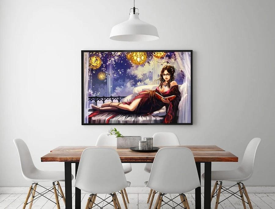 A1222 привлекательная Обнаженная девушка чтение пейзаж с фигурой. HD Печать на