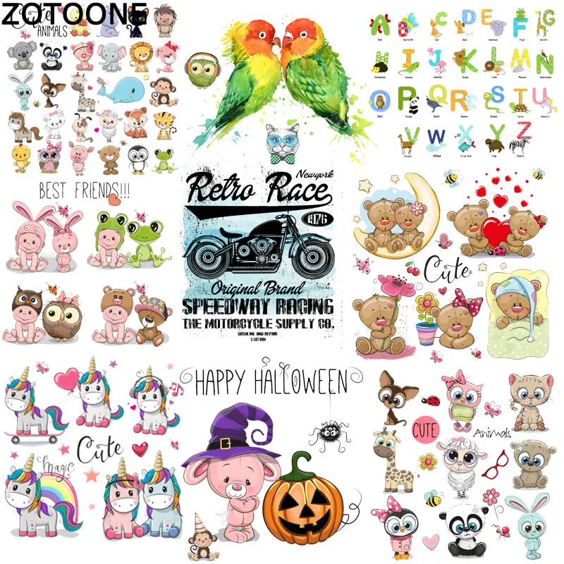 

ZOTOONE Ironing Unicorn Clothing Sticker DIY Children's Clothing Patch A High Elasticity Washing and Ironing Printing Hot Press