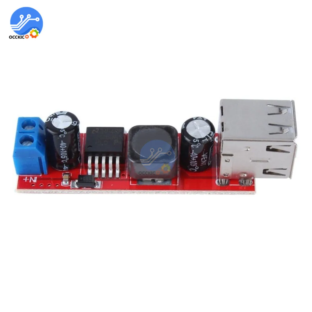 LM2596 DC 6 40V To 5V 3A 2 Port модуль зарядного устройства USB Step down Converter для автомобильного Dual