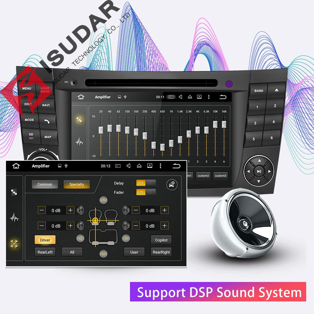 Isudar 2 Din Авто Радио Android 9 для Mercedes/Benz/E-Class/W211/E300/CLK/W209/CLS/W219 Автомобильный