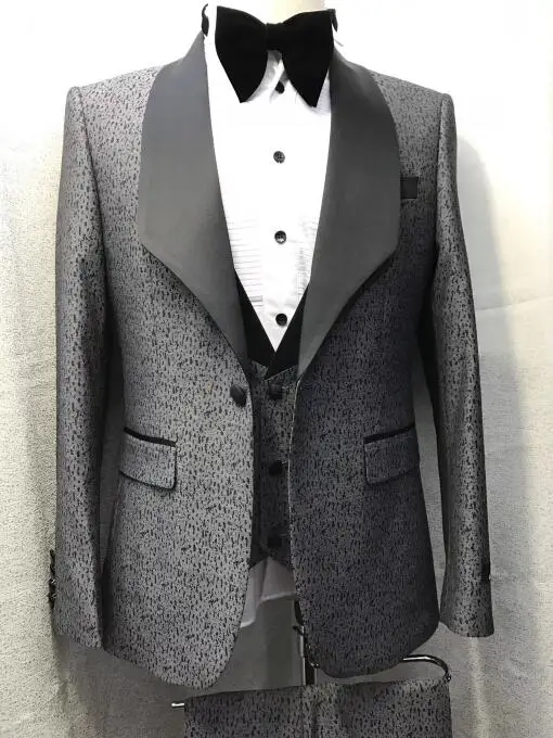 7 Для мужчин свадебные костюмы Slim Fit Комплект из 3 предметов смокинг жениха дружка мастер церемоний Главная сцена куртка брюки жилет певица костюм - Цвет: 7