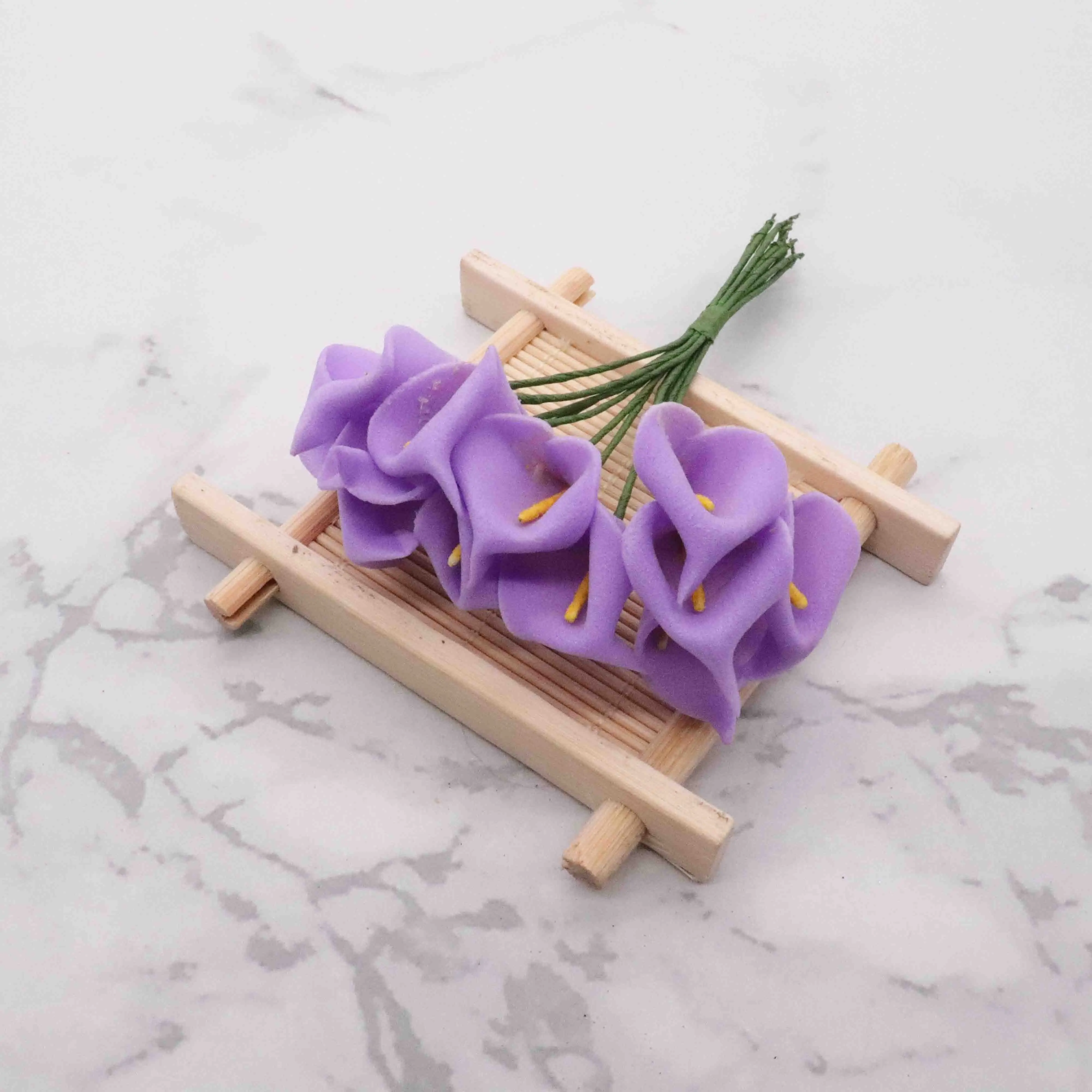 144pcs Mini Foam Calla Lily Fake Flowers Bouquet Artificial for Decoration Wedding Valentine's Day Present.Q | Дом и сад