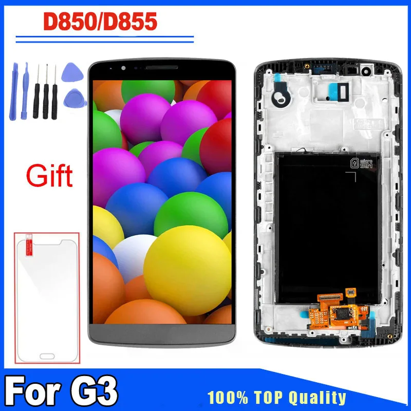 100% тестирование Белый Серый Золотой для LG G3 D850 D851 D855 ЖК дисплей Дисплей Сенсорный