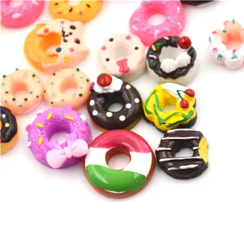 

DIY Phone Case Decor Crafts Resign Miniature Resin Doughnut Dollhouse Food Colou Random Accessories Girls Fashion