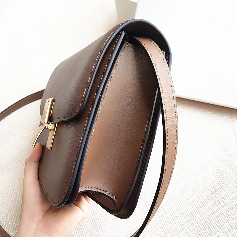 Bags for Women Tofu Wrapped Hand Rubbing Cow Skin Box Retro Small Square Bag Single Shoulder Oblique Bag Girl