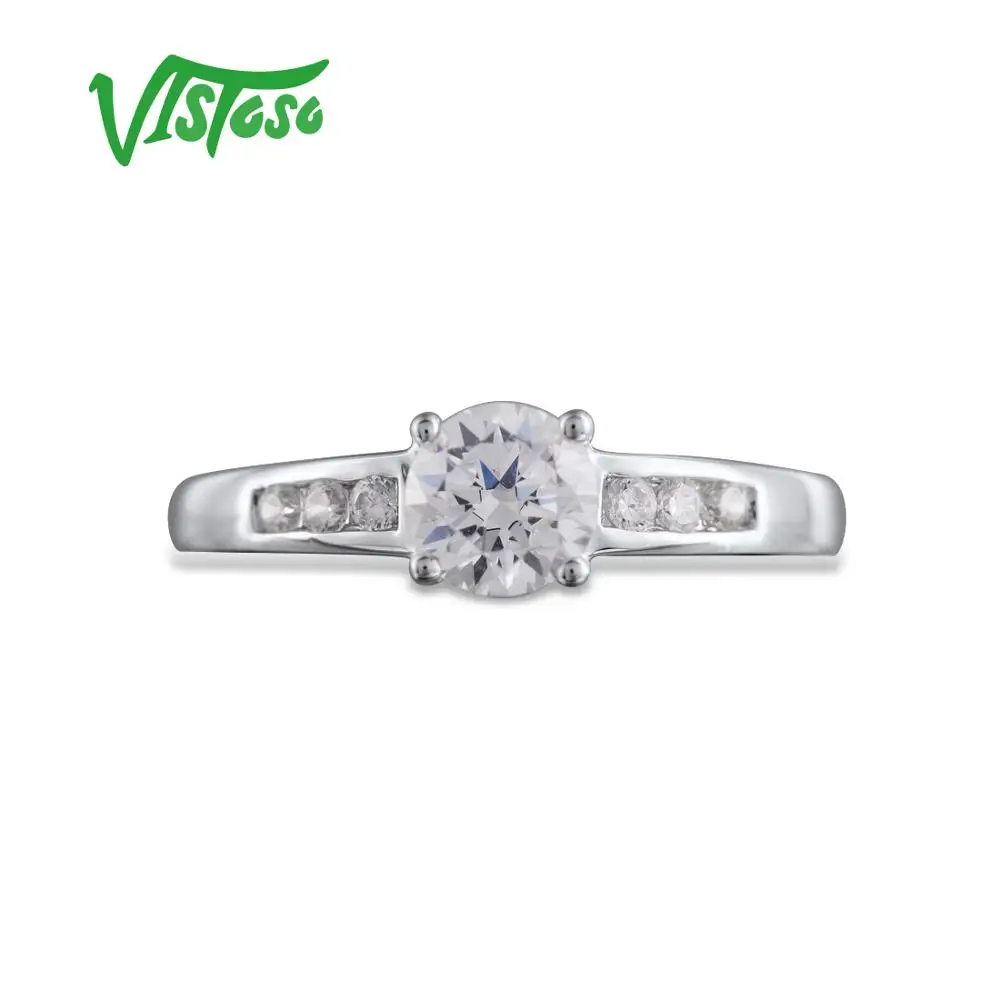 VISTOSO 925 пробы серебряные кольца для женщин ослепительный белый кубический