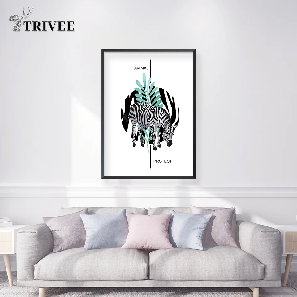 Современный стиль холст печать Зебра животные Фотографии Искусство стены