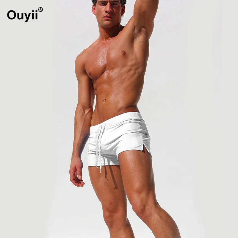 2019 New Swimming Trunks Men's Straps Quick-drying Beach Shorts Summer Fashion Solid Color Pants | Спорт и развлечения