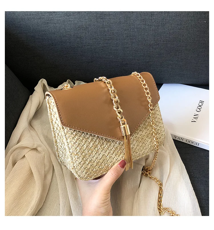 Модные соломенные сумки для женщин 2019 плетеная Сумка летняя женская пляжная