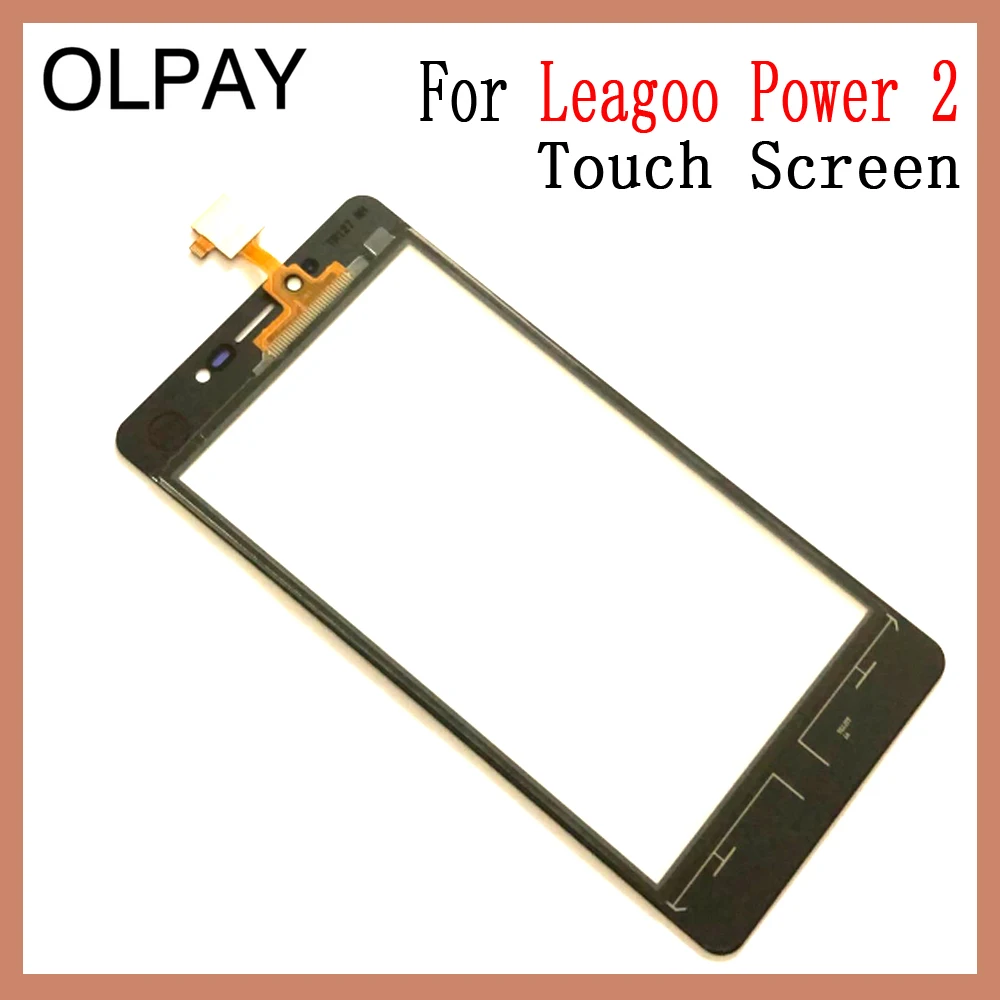 OLPAY 5,0 дюймов для Leagoo power 2 Сенсорный экран дигитайзер панель передняя внешняя передняя стеклянная линза сенсор Бесплатный клей+ салфетки