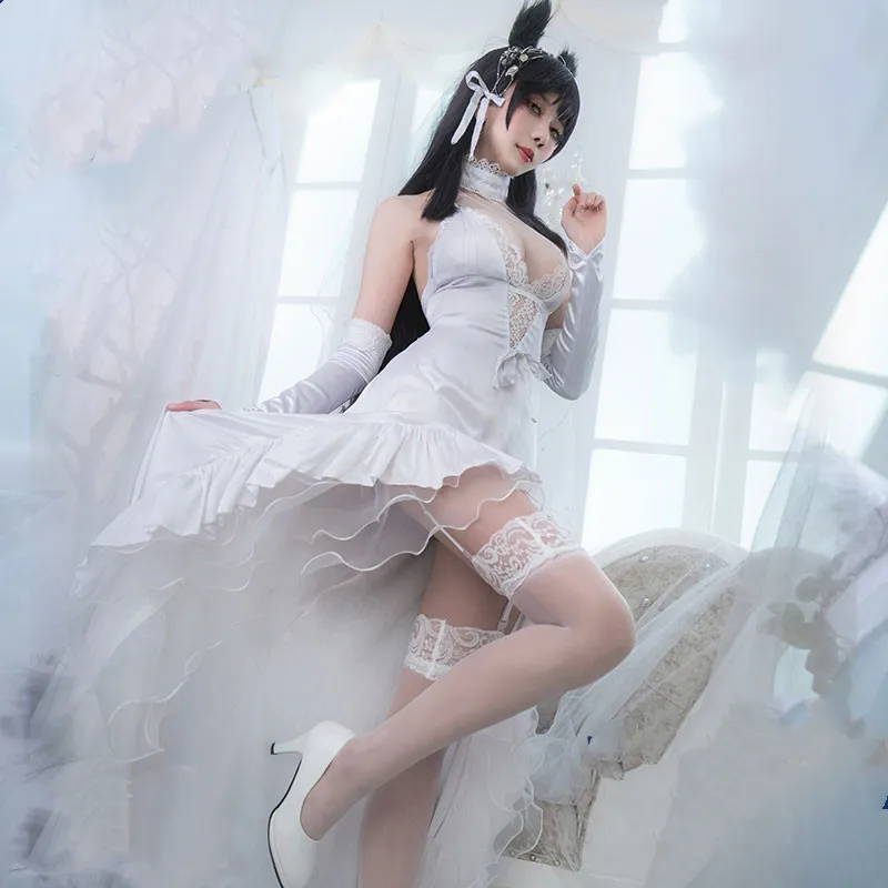 

Azur Lane IJN Atago Wedding Dress Cosplay Costume White Dress Halloween Costume for Women Female Carnival Uniforms
