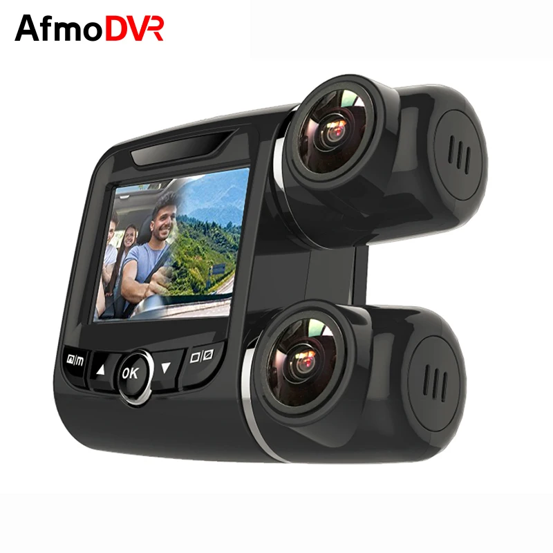 AfmoDVR Двойной объектив 1080 P + автомобиль цифровые видеорегистраторы видео
