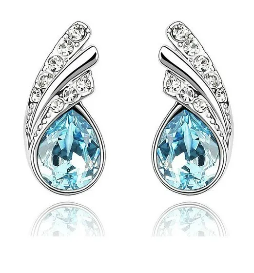 Австрийские кристаллы листья перо модные ювелирные изделия подарки модная акция