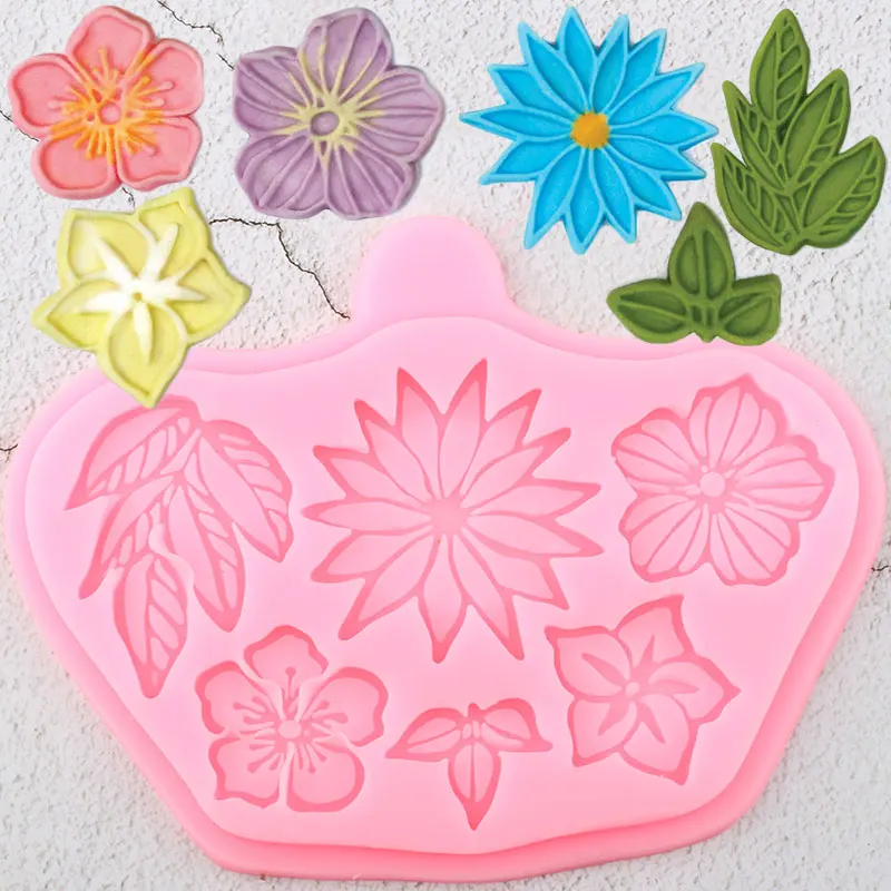 Sugarcraft цветок силиконовая форма листья конфеты Полимерная глина помадки формы