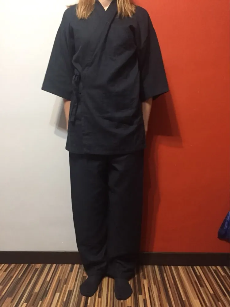 Традиционные японские кимоно для мужчин из японского хлопка Yukata Мужская домашняя одежда Костюмы мужские пижамы 021505