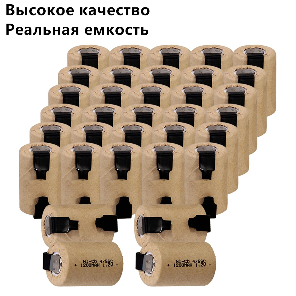 34 шт. 4/5SC батарея 1 2 V SUBC батареи перезаряжаемые 1200mah плоский верх|Перезаряжаемые