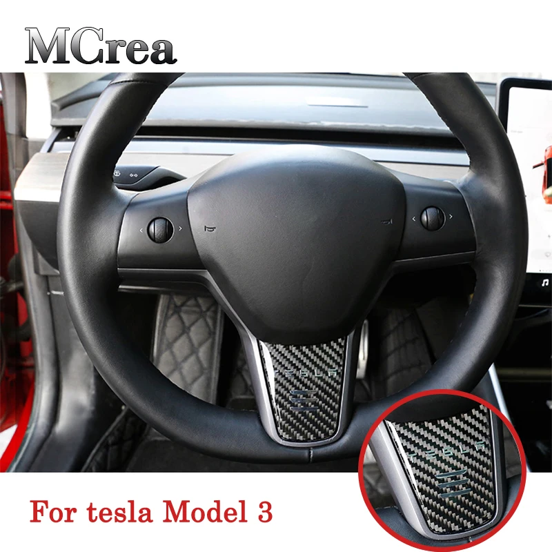 Стильные 3D наклейки MCrea для автомобиля Tesla Model 3 X S Series 2016 2017 2018 рулевое колесо