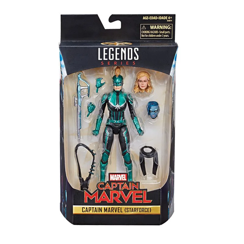 Marvel Avengers Endgame Legends серии капитан Марвел голова может быть изменена ПВХ фигурка