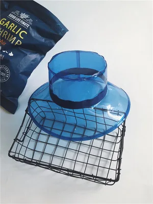 Royal blue Прозрачные летние шляпы Viso для пляжа женские модные ПВХ женские трендовые женские кепки для лета пласти кепки с козырьком от солнца для женщин - Цвет: Royal blue