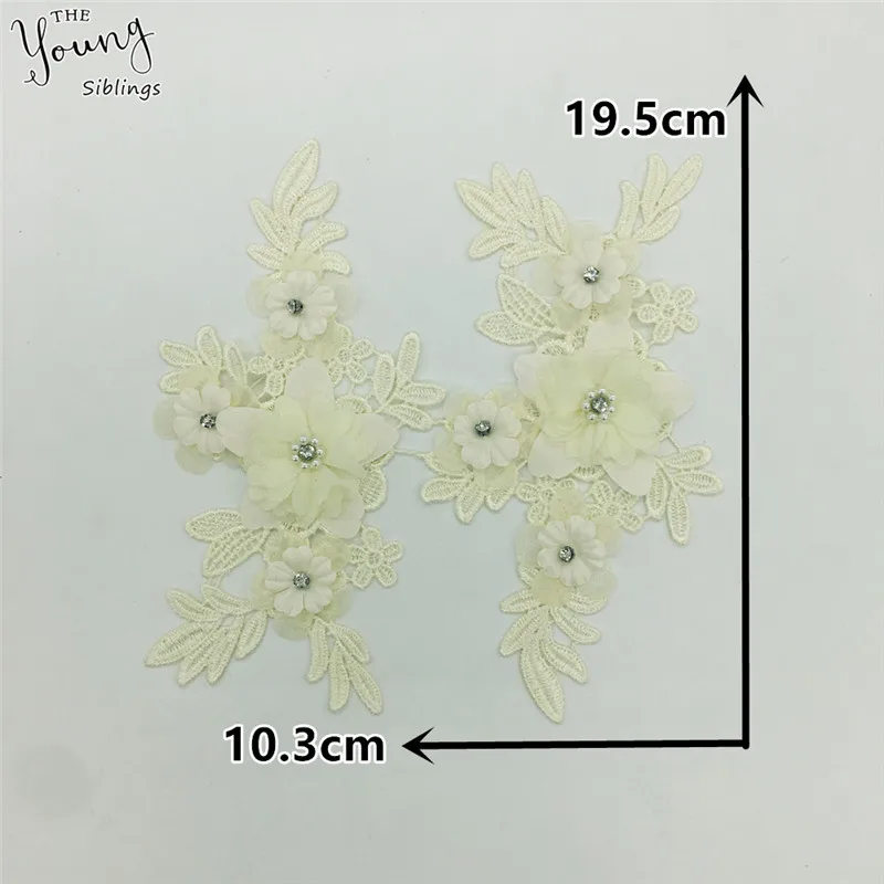 Новое поступление вышивка с аппликацией 3D цветок кружево воротник стразы