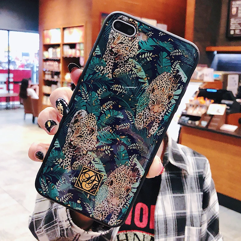 Новые эпоксидные леопардовые листья лося Капа чехол для iPhone 6 S 7 8 Plus X XS MAX XR Чехлы