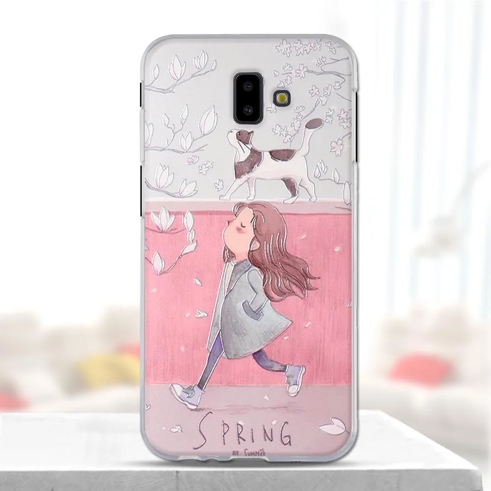 Чехол для Samsung Galaxy j6 Plus мягкий силиконовый 3D милый чехол защитные чехлы J610F