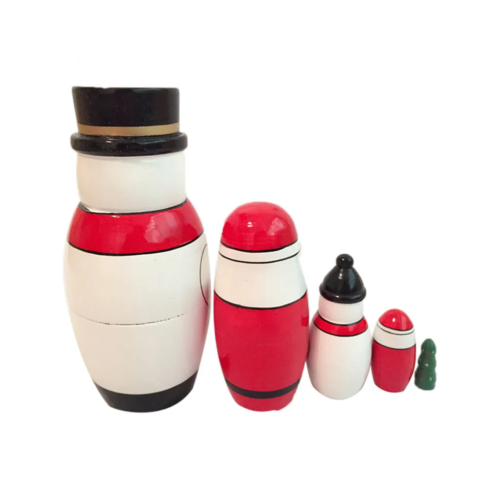 5 шт./компл. Санта Клаус матрешка деревянная ручная роспись матрешки ручной