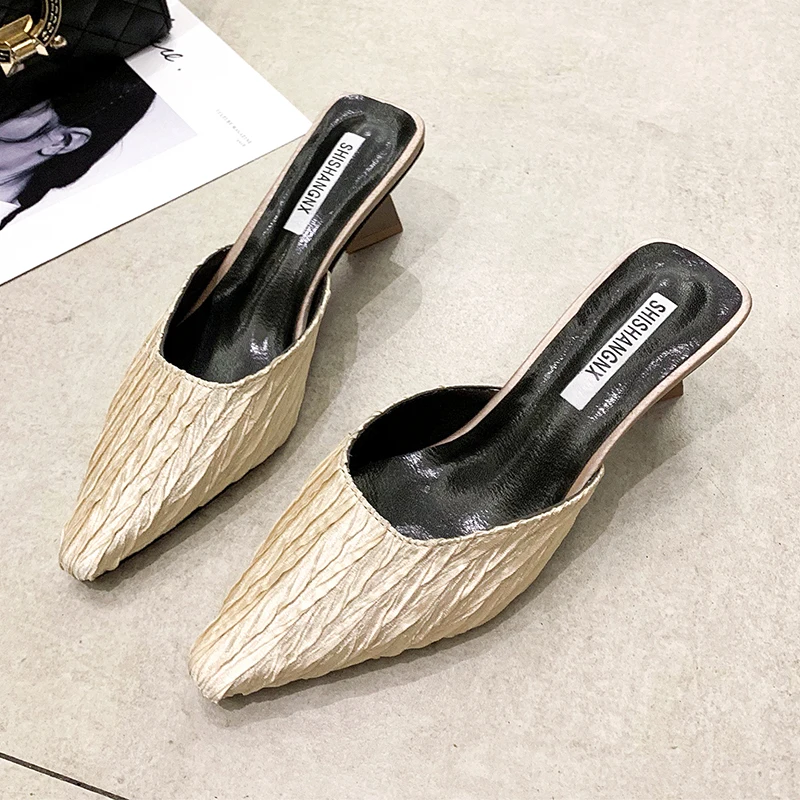 2019 Women Summer High Heels Female Sandals Slippers Pointed Toe Pumps Ladies Shoes Woman Zapatos Mujer | Обувь