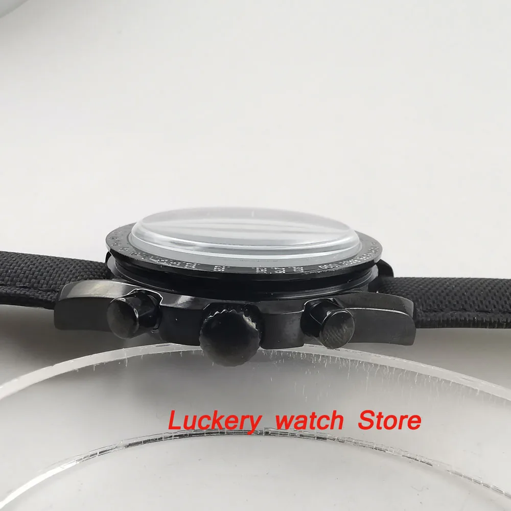 40 мм без логотипа черный чехол для часов темно серый циферблат изогнутое стекло