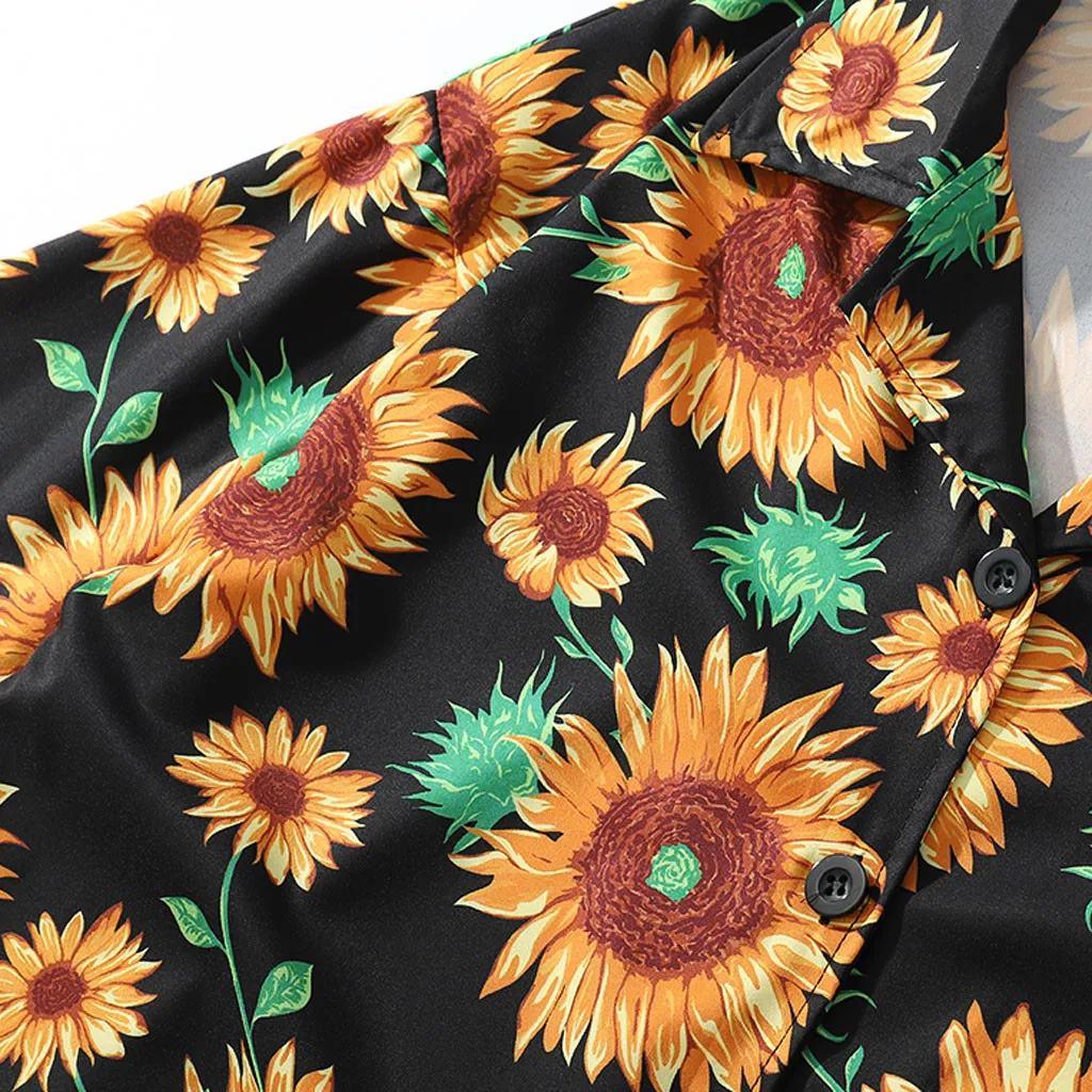 Chemise цветочные рубашки мужские летние повседневные с коротким рукавом пляжный топы Свободные повседневные блузки мужские Гавайские рубашки топы Мужские рубашки WW