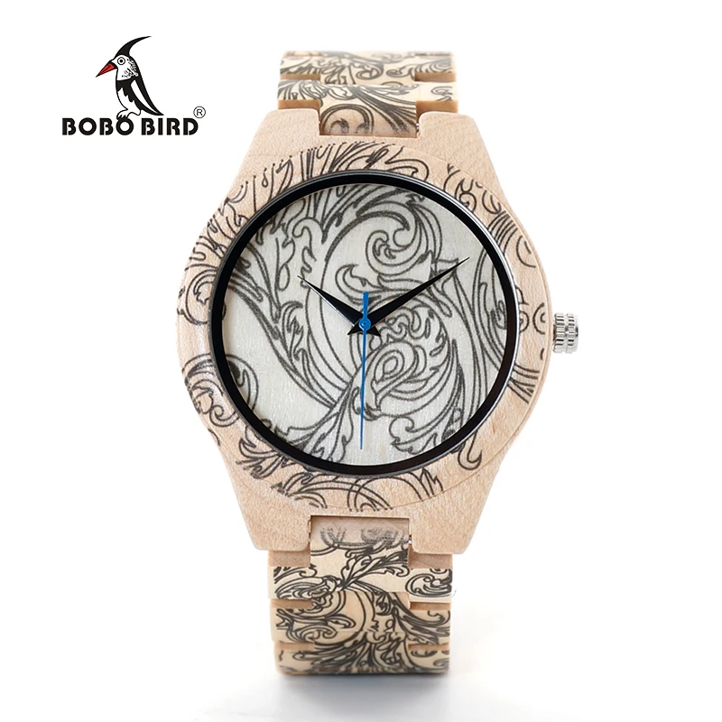 Часы BOBO BIRD Wood мужские роскошные японские часы ручной работы 2035 деревянный