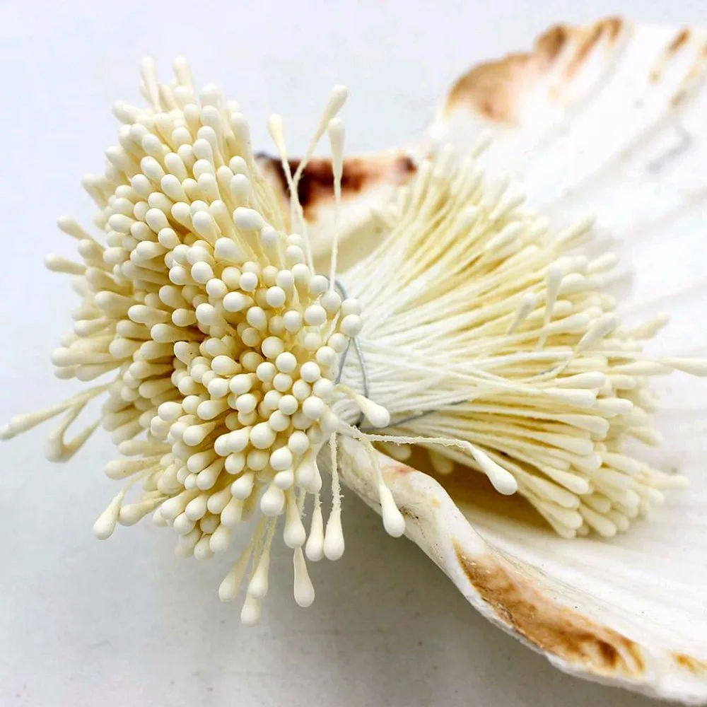 

Шампань 4200 шт 3 "длина 1,5 мм матовый штамп Двойные головки прочный стержень Цветочные торты тычинки для DIY украшения свадьбы