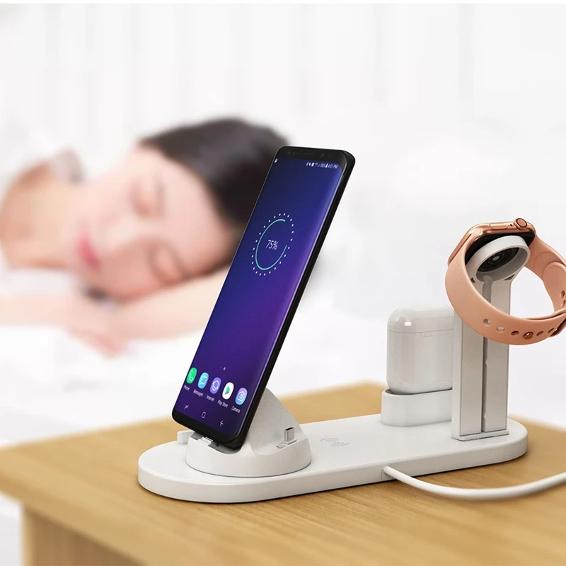 Беспроводное зарядное устройство подставка для iPhone Apple Watch док-станция зарядки