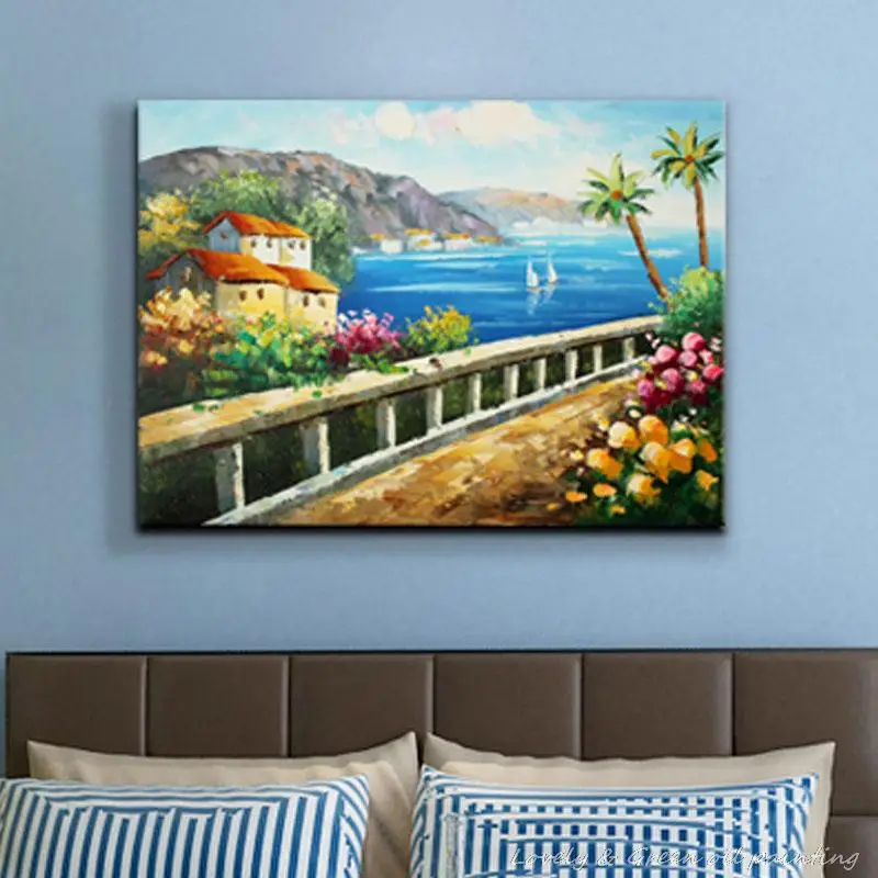 Лидер продаж ручная работа холст картина маслом пейзаж модная деревенская