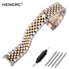 Ремешок из нержавеющей стали для мужских и женских наручных часов, металлический браслет с загнутым концом, модный однотонный Серебристый браслет со звеньями, аксессуары для часов, 20 мм