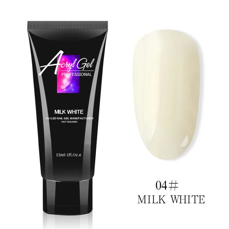 04 Milk white 1 шт., уф-гель для ногтей с кристаллами, светодиодный гель для ногтей, гель-лак, желе, акриловый гель для ногтей - Цвет: 04 Milk white