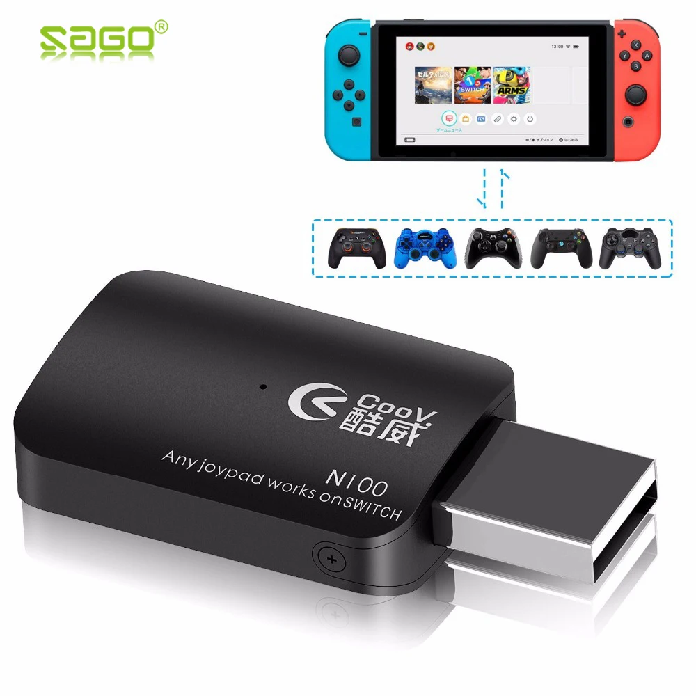 Конвертер USB Coov N100 для PS3/PS4/Xbox One/Xbox 360 адаптер проводного геймпада Nintendo Switch
