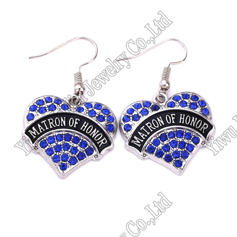 Серьги Matron of Honor Pave Heart с французским крючком прозрачные Кристальные Стразы |