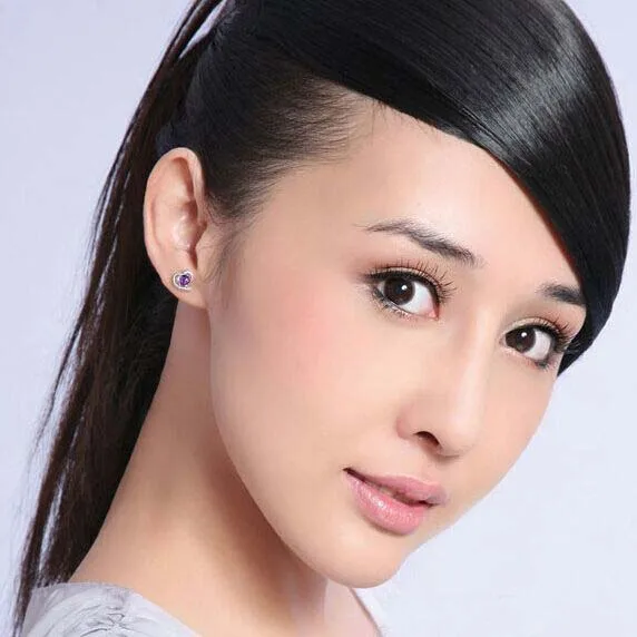 Милые в форме сердца корейские модные большие серьги циркон-Родиевые | Украшения