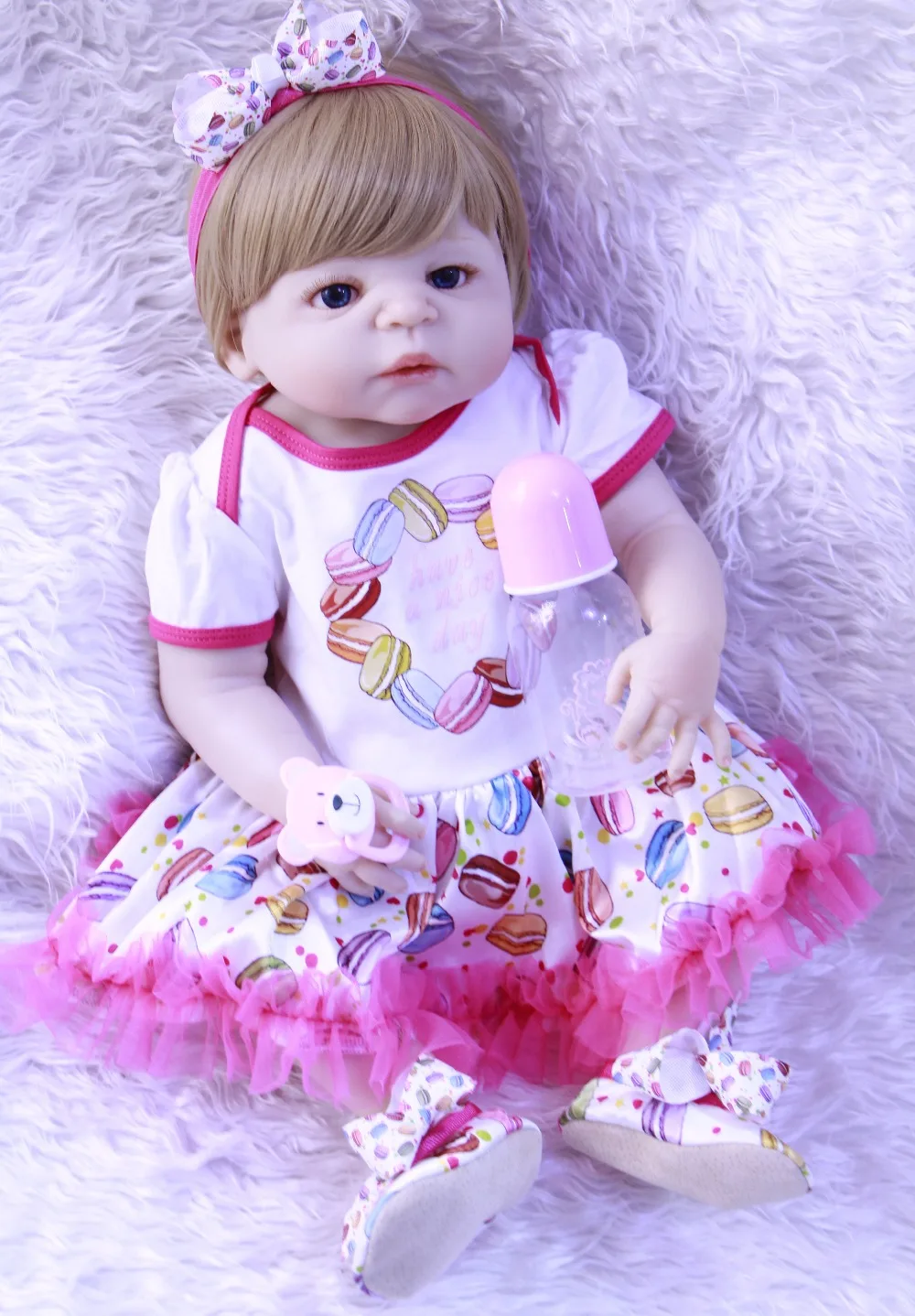 55 см bebe силиконовые куклы для новорожденных полное тело девочка кукла