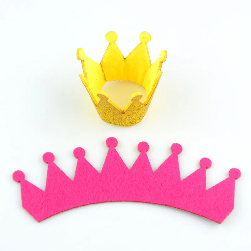 500 шт./лот оптовая продажа НЕОБРАБОТАННАЯ блестящая фетровая Корона первый день