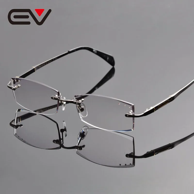 

Новинка 2016, модная мужская титановая оправа для очков без оправы, оправа для джентльменов, алмазная оправа для очков, серая оправа для очков ...