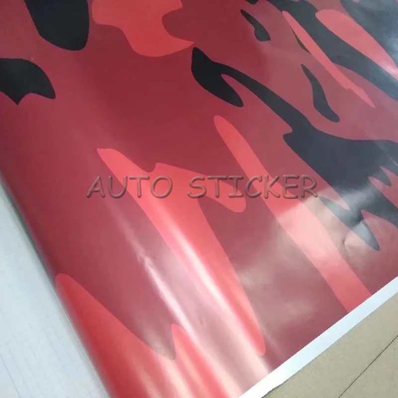 Камуфляжная виниловая пленка для автомобилей 5/10/15/20/25/30 м * 1 52 красная черная с